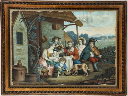 null Ecole Allemande du XIXe siècle

"Le repas des paysans"

Gouache

34 x 47 cm