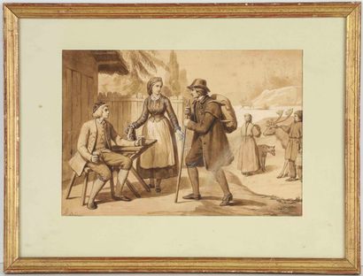 null Auguste LELOIR (1809-1892)

L'arrivée du promeneur et la discussion des soldats

Deux...