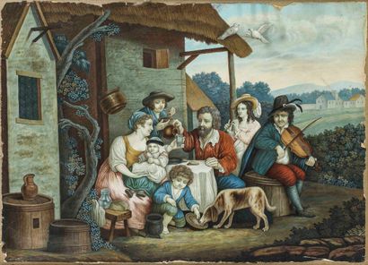null Ecole Allemande du XIXe siècle

"Le repas des paysans"

Gouache

34 x 47 cm