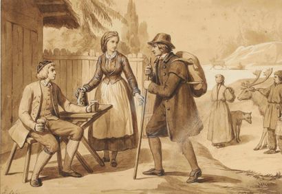 null Auguste LELOIR (1809-1892)

L'arrivée du promeneur et la discussion des soldats

Deux...