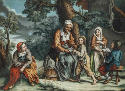 null Ecole française du XIXe siècle

"La famille de paysans"

Gouache

32 x 43,5...