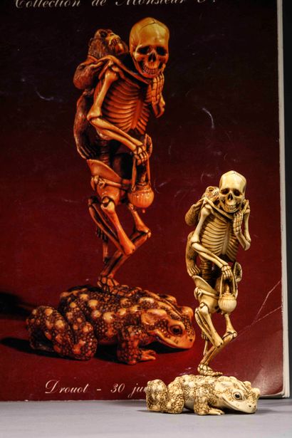 null Japon, fin du XIxe siècle ou début du XXe siècle

"Squelette debout sur un énorme...