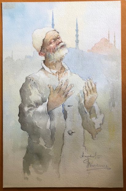 null 
J. PAVLEKEVICH (XIX-XX)

Le minaret, Portraits d’homme, la prière

 3 Aquarelles...
