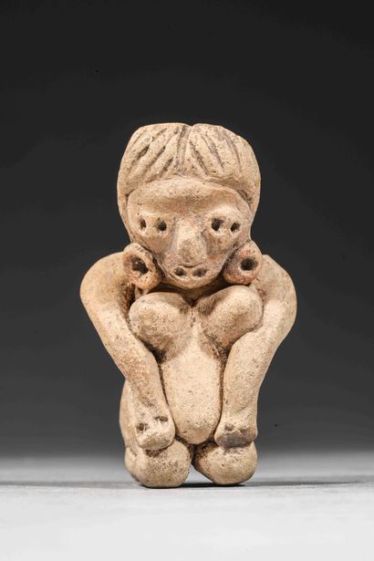 null Crouching pregnant woman

Brown terracotta

Michoacan culture, Mexico

100 BC...