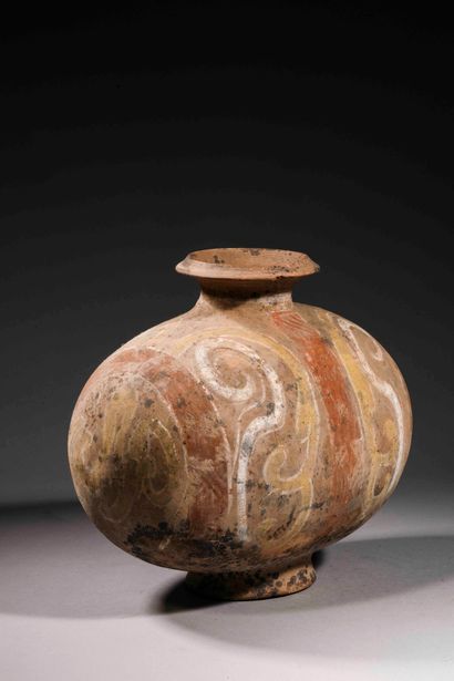 null Vase cocoon en terre cuite polychrome

Chine archaïque