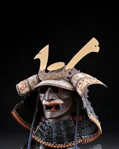 null Armure de samouraï, comprenant le Kabuto le casque, le Mempo le masque, le Hoâte...