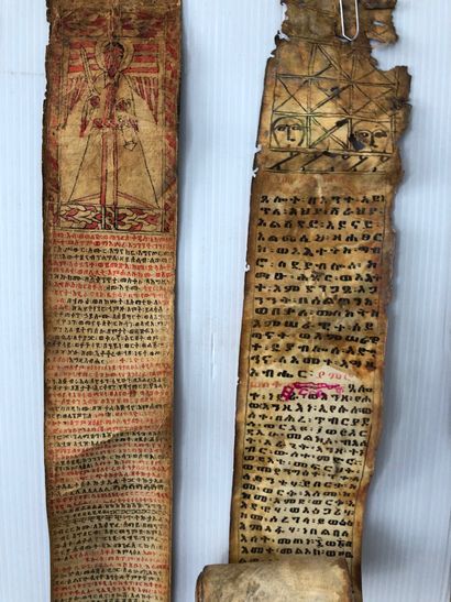 null Lot including: 4 "magic scrolls" and a bible in a leather case

Ethiopia