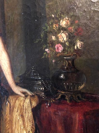 null 
Louis DEVEDEUX (1820-1874)




Femme au drapé 




Huile sur toile (accidents...