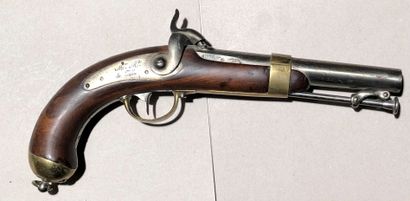 null Pistolet à percussion de marine modèle 1837. 

Canon rond, à pans au tonnerre,...