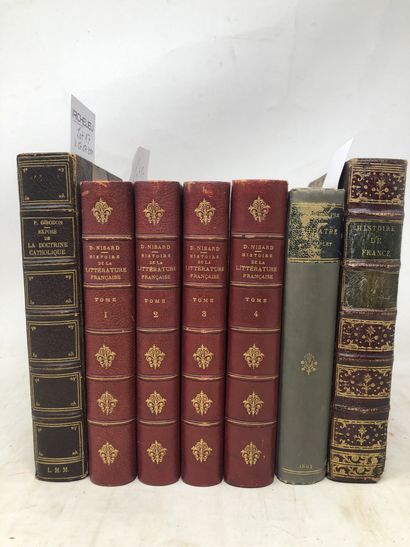 null Lot of bound and paperback books including: 

- D. Nisard "Histoire de la littérature...