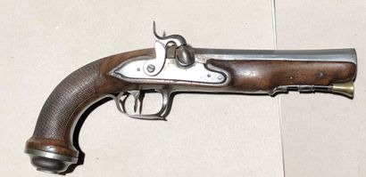 null Officer's flintlock pistol, converted to percussion.

Barrel with sides, punched...
