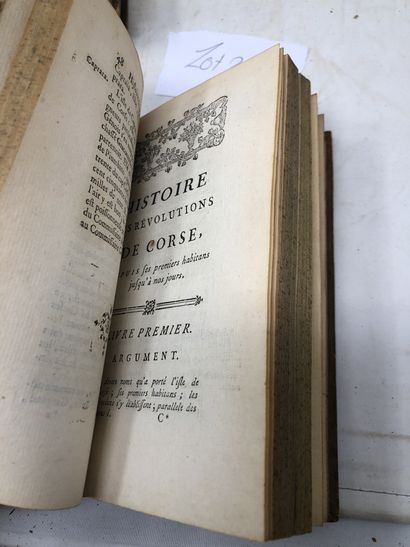 null Abbé de Germanes "Histoires des révolutions de Corse", three volumes, 1771