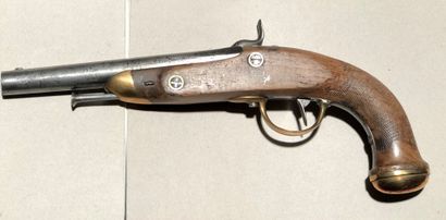 null Paire de pistolets à silex transformé à percussion modèle 1816 d’officier. 

Canons...