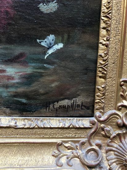 null HENRY GAUPILLAT (XIXth century)

"Throwing of flowers".

Oil on canvas signed...