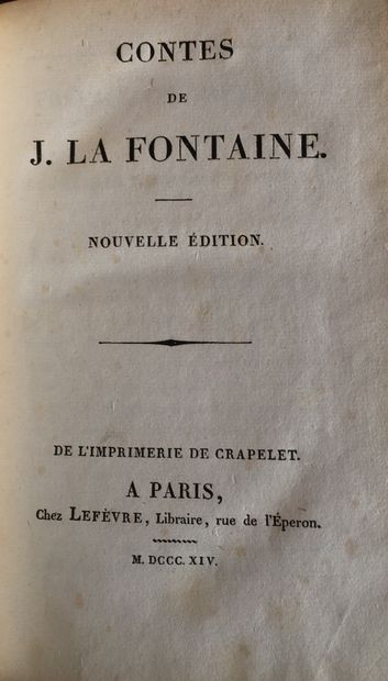 null Jean de LA FONTAINE. Fables. Paris, Eymery, 1818, 2 volumes in-8. Illustrated...