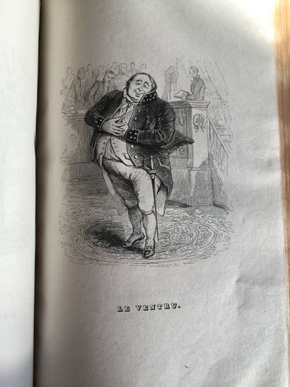 null BERANGER. Chansons. 1833, 4 tomes en 2 volumes in-16 reliés demi-basane, dos...