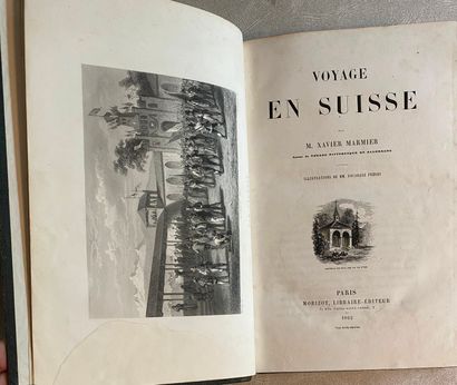 null Xavier MARMIER. Voyage en Suisse. Paris, Morizot, 1862, in-4 relié demi-chagrin,...