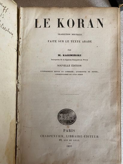 null [Religion] Lot de 5 volumes dont :

- Le Koran. Traduction nouvelle faite sur...