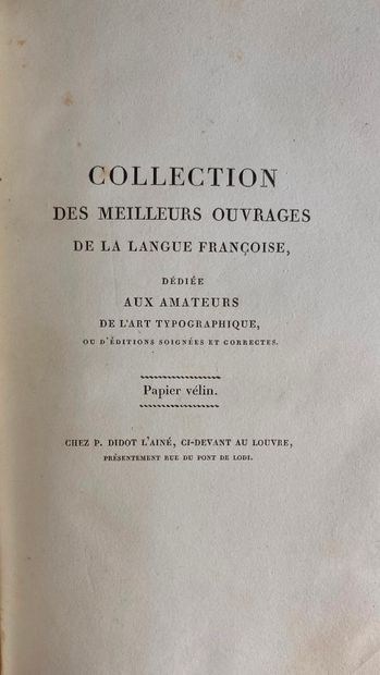 null [Littérature ancienne] Lot de 11 volumes :

- BOILEAU-DESPREAUX. Œuvres. Paris,...