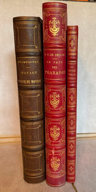 null [Voyages] Lot de 3 volumes :

- CHAMPAGNAC et OLIVIER. Voyage autour du monde,...