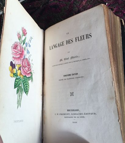 null MARTIN. Le Langage des Fleurs. Bruxelles, 1848 (20e édition), in-12 relié demi-basane...