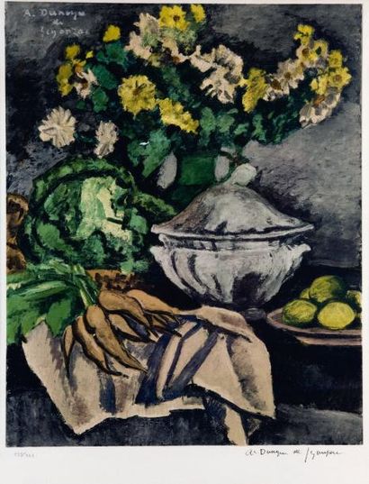 ANDRÉ DUNOYER DE SEGONZAC (1884-1974) Nature Morte Lithographie en couleur Signée...