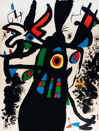 JOAN MIRO (1893-1983) Composition Lithographie en couleur tirée sur velin d'Arche....