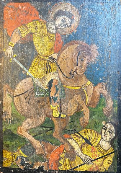 null 
ICONE peinte sur bois représentant un Saint soldat

26x18cm



#Lot visible...
