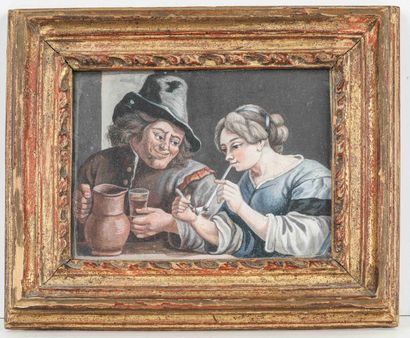null 
Ecole hollandaise du XIXe siècle




"Couple buvant"




Gouache




7,5 x...