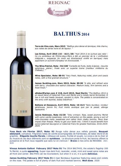 null 6 bouteilles en caisse bois, Balthus 2015 (0,75L)

(Prix de vente au châteai...