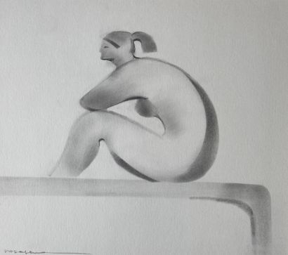 null 
Rosa Serra (XXème siècle)




Femme accroupie nue de profil




Crayon gras...