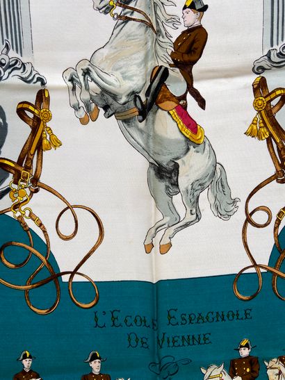 null HERMÈS Paris made in France 

Silk square printed and titled "L'ECOLE ESPAGNOLE...