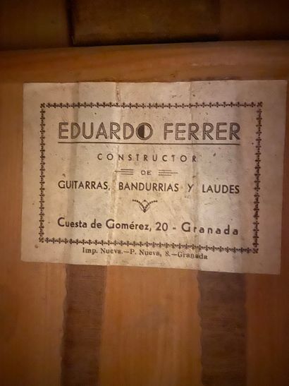 null Flamenco guitar by the famous Granada luthier Edouardo FERRER, c.1950

String...