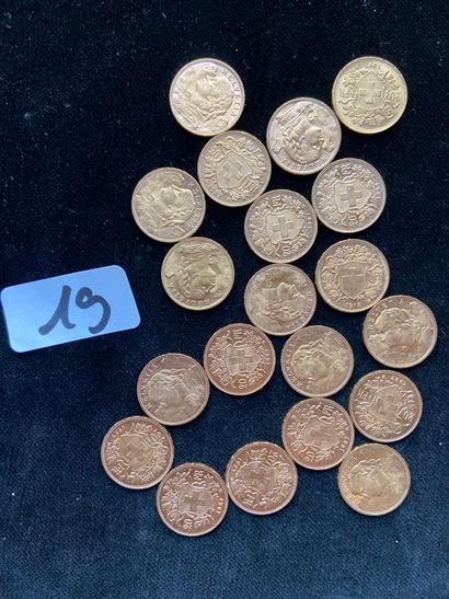 null 20 pièces de Croix Suisse 20francs or



Poids : 128,89grs