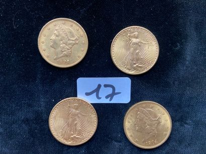null 4 pièces de 20$ US or (1894 - 1904 - 1924 -1924)



Poids : 133,71grs