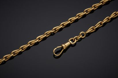 null Yellow gold (750‰) WALLET CHAIN with "interlocking drops" links. 

French work,...