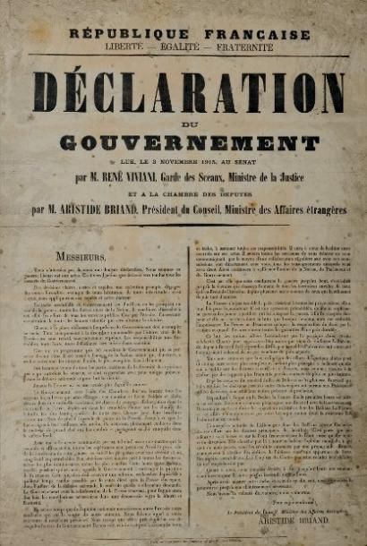 null DÉCLARATION DU GOUVERNEMENT lue le 3 Novembre 1915 au Sénat Le Président du...