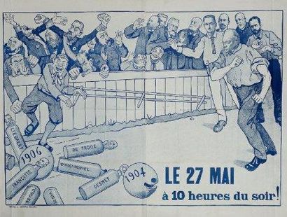 null AFFICHE POLITIQUE BELGE «le 27 Mai à 10 heures du soir 1904 1906» Affiches L.Vogels,...