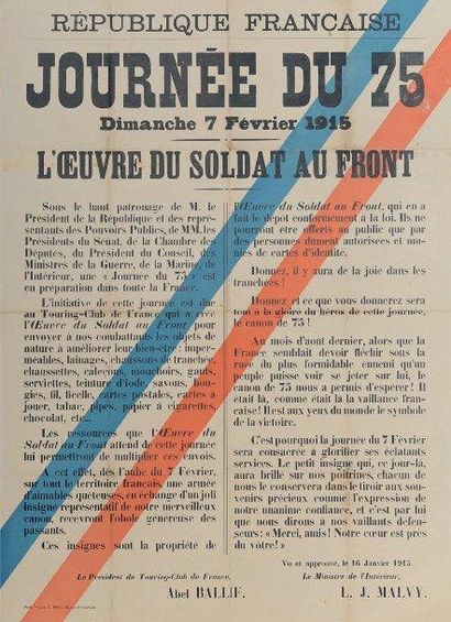 null JOURNÉE DU 75 (CANON DE 75) Dimanche 7 Février 1915 L'OEUVRE DU SOLDAT AU FRONT...