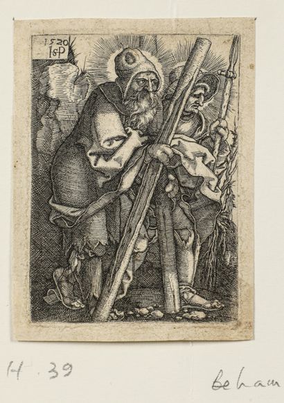 null 
d'après Hans Sebald BEHAM (1500-1550)




Deux Saints




Gravure, datée 1520;...