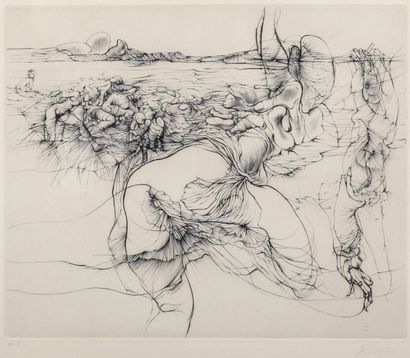 Hans BELLMER (1902-1975) 
Composition 
Engraving,...