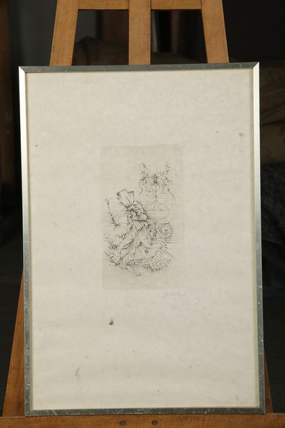  Hans BELLMER (1902-1975) 
Papillon 
Gravure sur papier japon, signée 
31,5x23,5cm...