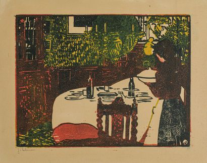 null Jean-Emile LABOUREUR (1877-1943)

La table de restaurant

Eau forte, Signée...