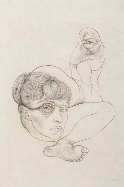  Hans BELLMER (1902-1975) 
L'œil Vaginal 
Gravure sur papier Japon, signée et numérotée...