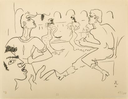 null Jean COCTEAU (1889-1963)

Scène de bar

Lithographie, Signée dans la planche,...
