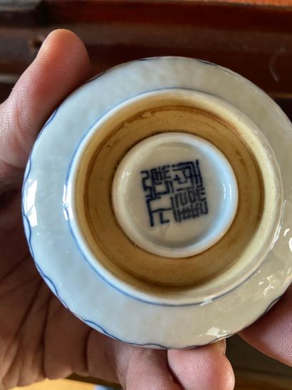 null Chine XXème siècle en porcelaine blanc-bleu

Lot comprenant une assiette à décor...