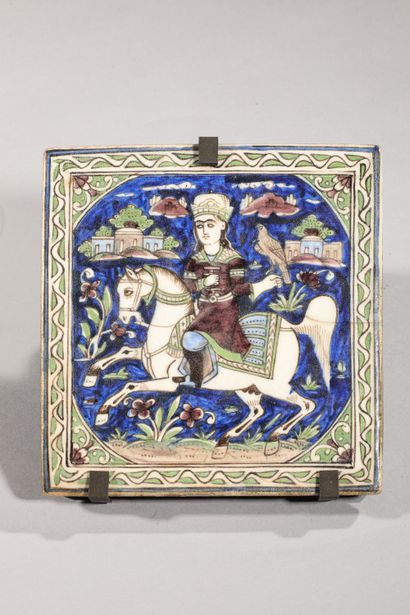  Falconer's tile Siliceous paste with polychrome...