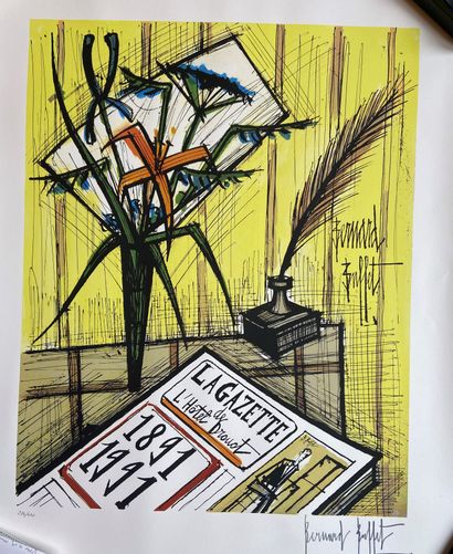 null Bernard BUFFET (1928-1999)

"La Gazette Drouot" Lithograph in colors,

signed...