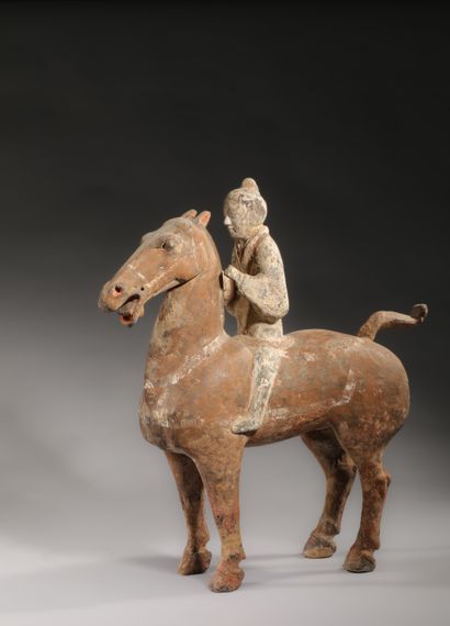  Rider on his horse 
Important terracotta...