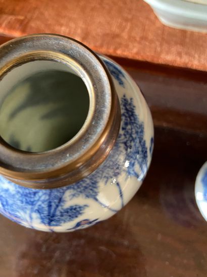 null Chine XXème siècle

Paire de vases balustres en porcelaine blanc-bleu à décor...